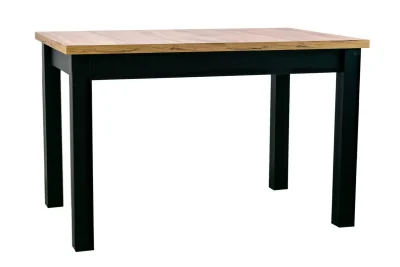 Rozkládací jídelní stůl COBALT 120x80 + 40 - dub wotan / černá