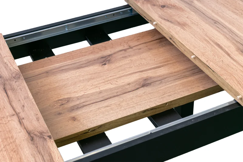 Rozkladací jedálenský stôl COBALT 120x80 + 40 - dub wotan/čierna