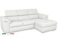 Kožená rohová sedacia súprava LOREN II, pravá, biela (madras - 122 white)