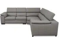 Kožená rohová sedací souprava LOREN II XL, šedá (madras - 128 grey)