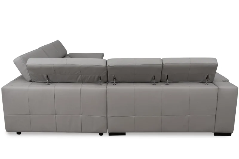 Kožená rohová sedací souprava LOREN II XL, šedá (madras - 128 grey)