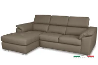 Kožená rohová sedací souprava LOREN II, levá, sv. hnědá (romana - 2029 nut brown)