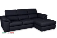 Kožená rohová sedací souprava LOREN II, pravá, tm. modrá (madras - 106 dark blue)