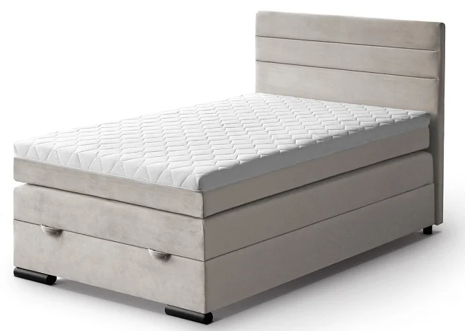 Kontinentální boxspring postel LORA 200x120, béžová (mono 232)