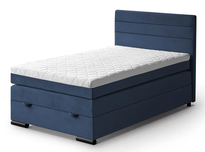 Kontinentální boxspring postel LORA 200x120, modrá (mono 242)