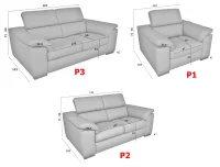 Moderná kožená sedacia súprava LOREN II 3+2+1