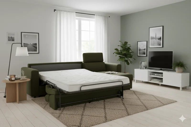 Rohová sedací souprava TAVOLA s rozkladem na každodenní spaní