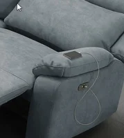 Kožené křeslo CONTINENTAL s elektrickou funkcí relax 1P, elektrické, černá (nero 308)