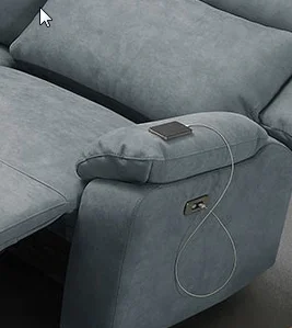 Kožené křeslo CONTINENTAL s elektrickou funkcí relax 1P, elektrické, černá (nero 308)