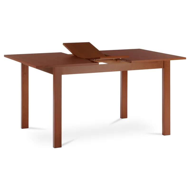 Jídelní stůl rozkládací 120+30x80x74 cm, deska MDF, dýha, nohy masiv, tm. třešeň