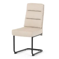 Židle jídelní, taštičkové pružiny v sedáku, madlo na opěráku, krémová látka, černý kov