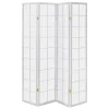 Paraván dřevěný 4 dílný, masiv smrk, bílá netkaná textilie, bílý matný lak