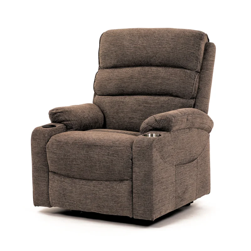 Křeslo polohovací elektrické, 1 motor, krémová látka, bezdrátové nabíjení pro mobilní telefon