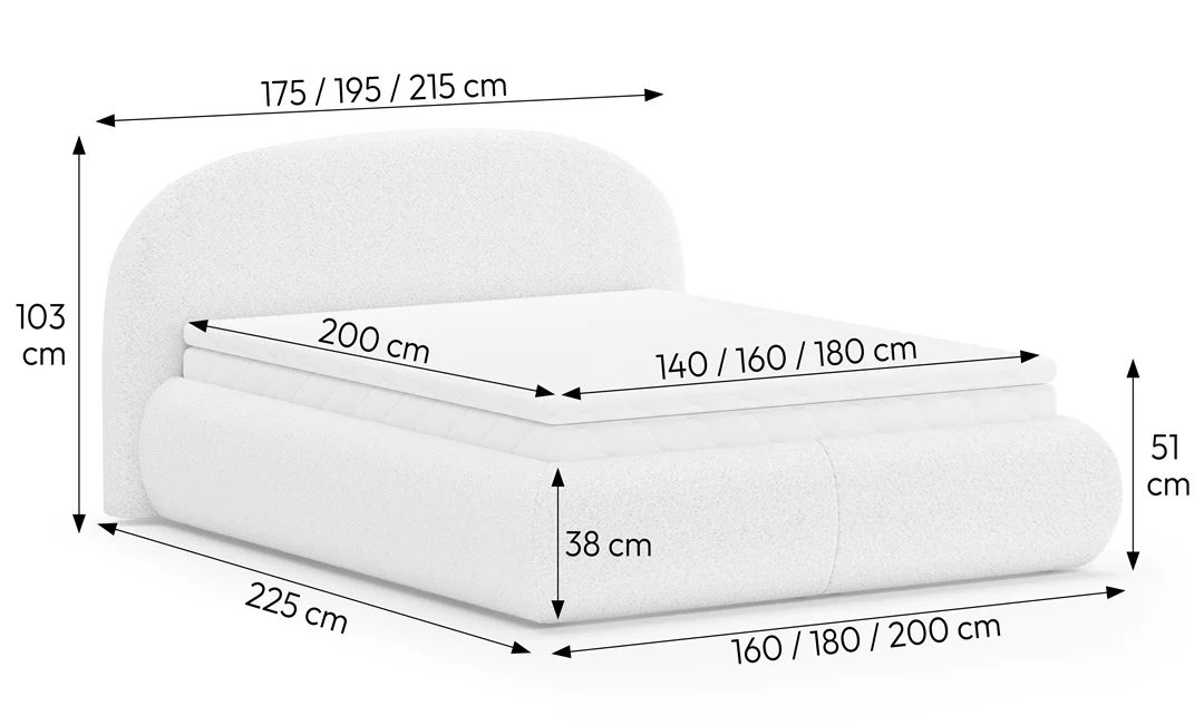 Dizajnová čalúnená posteľ MOET