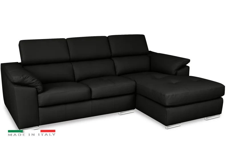 Kožená rohová sedací souprava LOREN II, pravá, tm. šedá (madras - 125 dark grey)