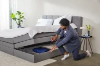 Šedá kontinentální postel Emma Premium boxspring 200x200 (typ II)