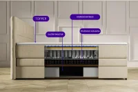 Šedá kontinentální postel Emma Premium boxspring 200x200 (typ II)