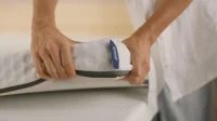 Šedá kontinentální postel Emma Premium boxspring 200x200 (typ II)