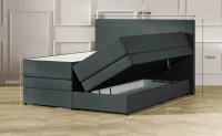 Šedá kontinentální postel Emma Premium boxspring 200x200 (typ II)