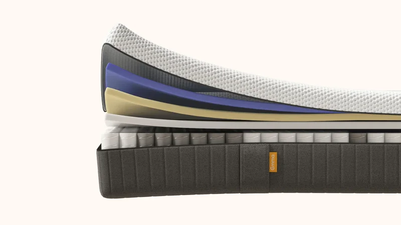 Šedá kontinentální postel Emma Premium boxspring 200x200 (typ II)