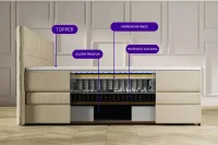 Sv. šedá kontinentální postel Emma Premium boxspring 200x200 (typ I)