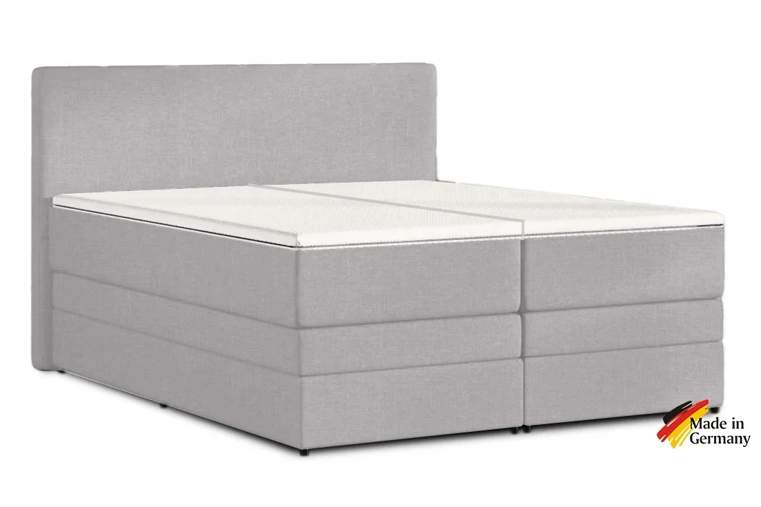 Sv. sivá kontinentálna posteľ Emma Premium boxspring 200x200 (typ I)