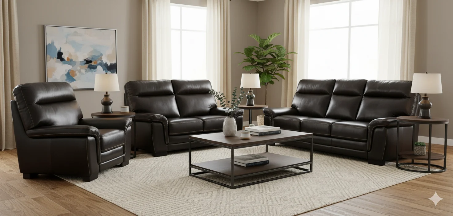 Kožená sedacia súprava KLAUS 3+2+1