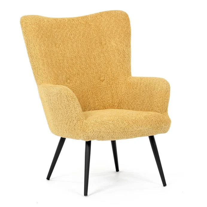 Pohodlné kreslo ušiak NORDIC Žlté