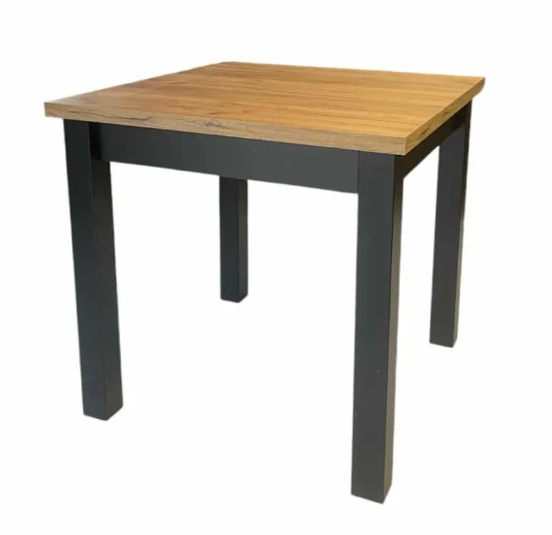 Jídelní stůl COBALT 80x80 - dub wotan / černá