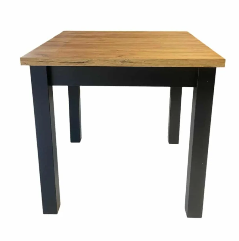 Jídelní stůl COBALT 80x80 - dub wotan / černá