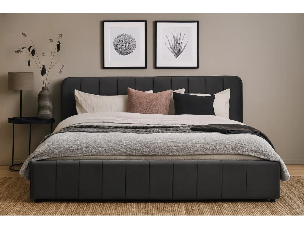 Posteľ AVENA 180 tm. šedá