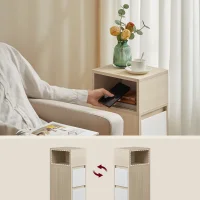 Úzky nočný stolík so zásuvkami