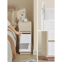 Úzky nočný stolík so zásuvkami