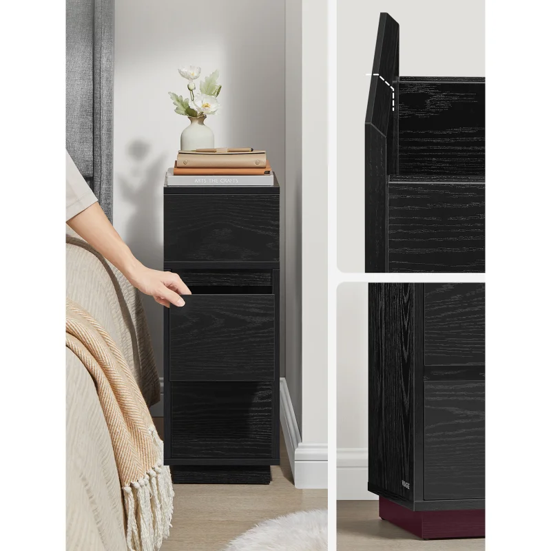 Úzky nočný stolík so zásuvkami