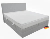 Kontinentálna posteľ Emma Premium Home boxspring 200x160 sv. sivá s úložným priestorom