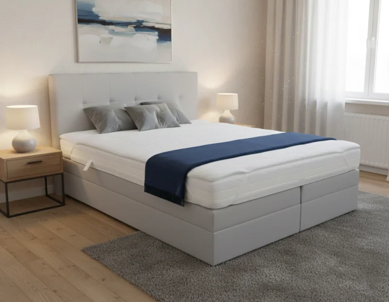 Kontinentálna posteľ Emma Premium Home boxspring 200x160 sv. sivá s úložným priestorom
