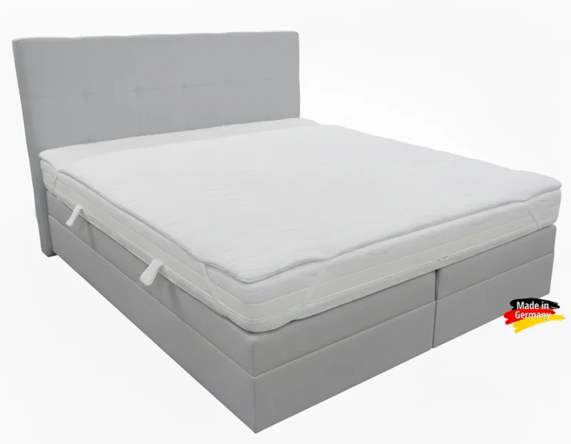 Kontinentálna posteľ Emma Premium Home boxspring 200x160 sv. sivá s úložným priestorom