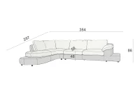 Kožená sedací souprava CAPUCINE rohová