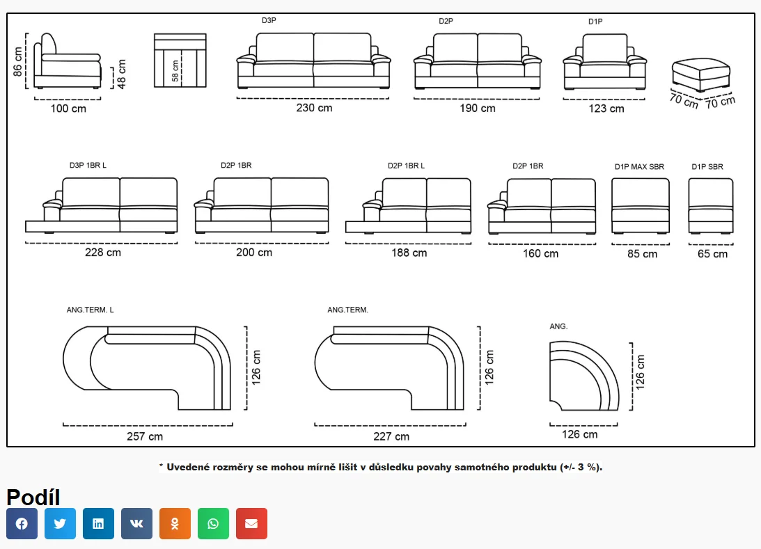 Kožená sedací souprava CAPUCINE rohová
