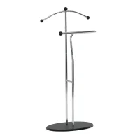 Němý sluha, výška 110 cm, masiv kaučukovník, černé moření, kov chrom