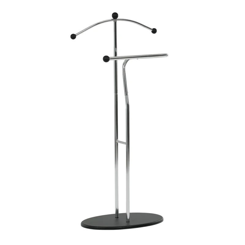 Němý sluha, výška 110 cm, masiv kaučukovník, černé moření, kov chrom