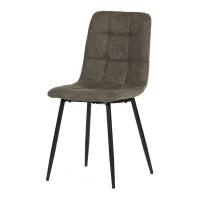 Židle jídelní, zelená látka cowboy, nohy černý kov