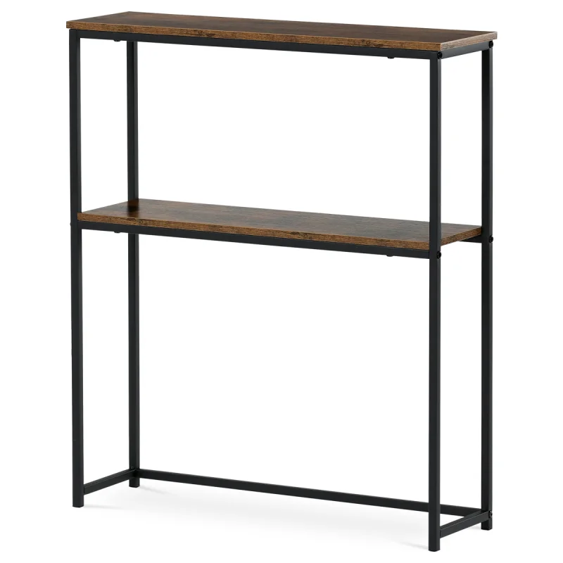 Konzolový stolek s policí, 70x20x82 cm, dekor staré dřevo