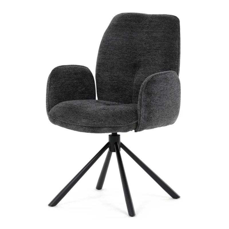 Jídelní židle, černá, hladká látka, DCH-D1330 BK2