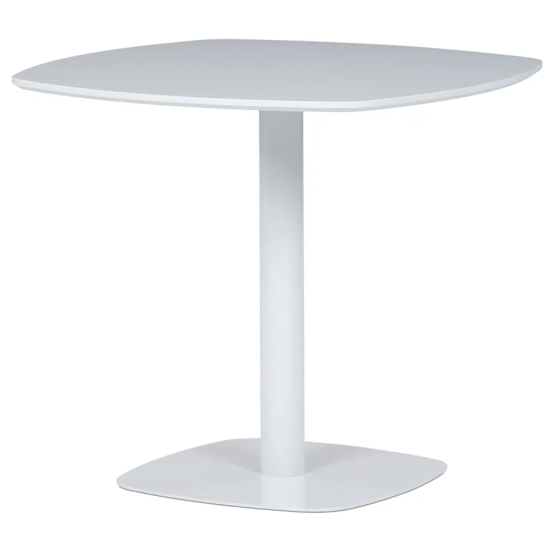 Stůl jídelní, 80x80x71 cm, MDF, kov, bílá