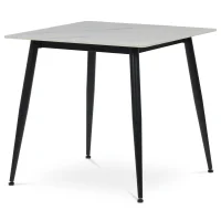 Stůl jídelní, 80x80x76 cm, keramika, kov, bílá, černá