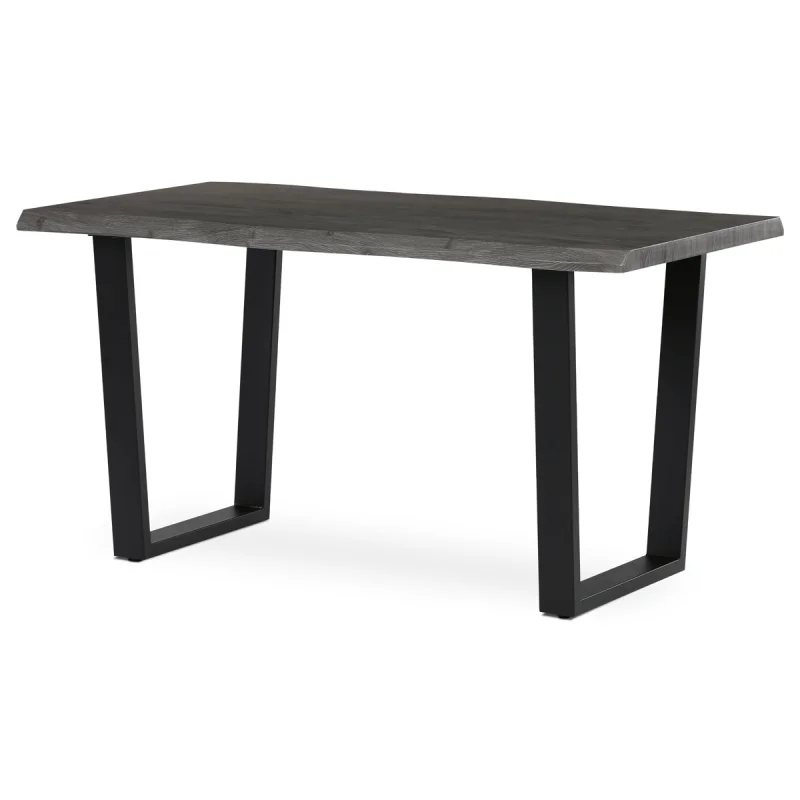 Stůl jídelní, 140x80x75 cm, MDF, kov, šedý dub, černá