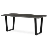 Stůl jídelní, 180x90x75 cm, MDF, kov, šedý dub, černá