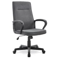 Kancelářská židle, černý plast, šedá látka, kolečka pro tvrdé podlahy