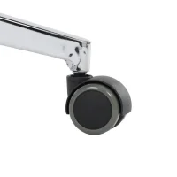 Židle kancelářská, šedá ekokůže, kříž kov chromový, houpací mechanismus, čalouněné područky